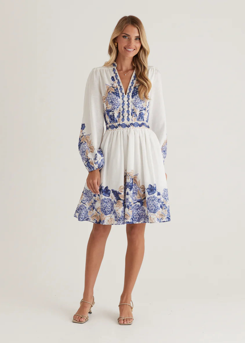 Veracruz Dress - White Hydrangea