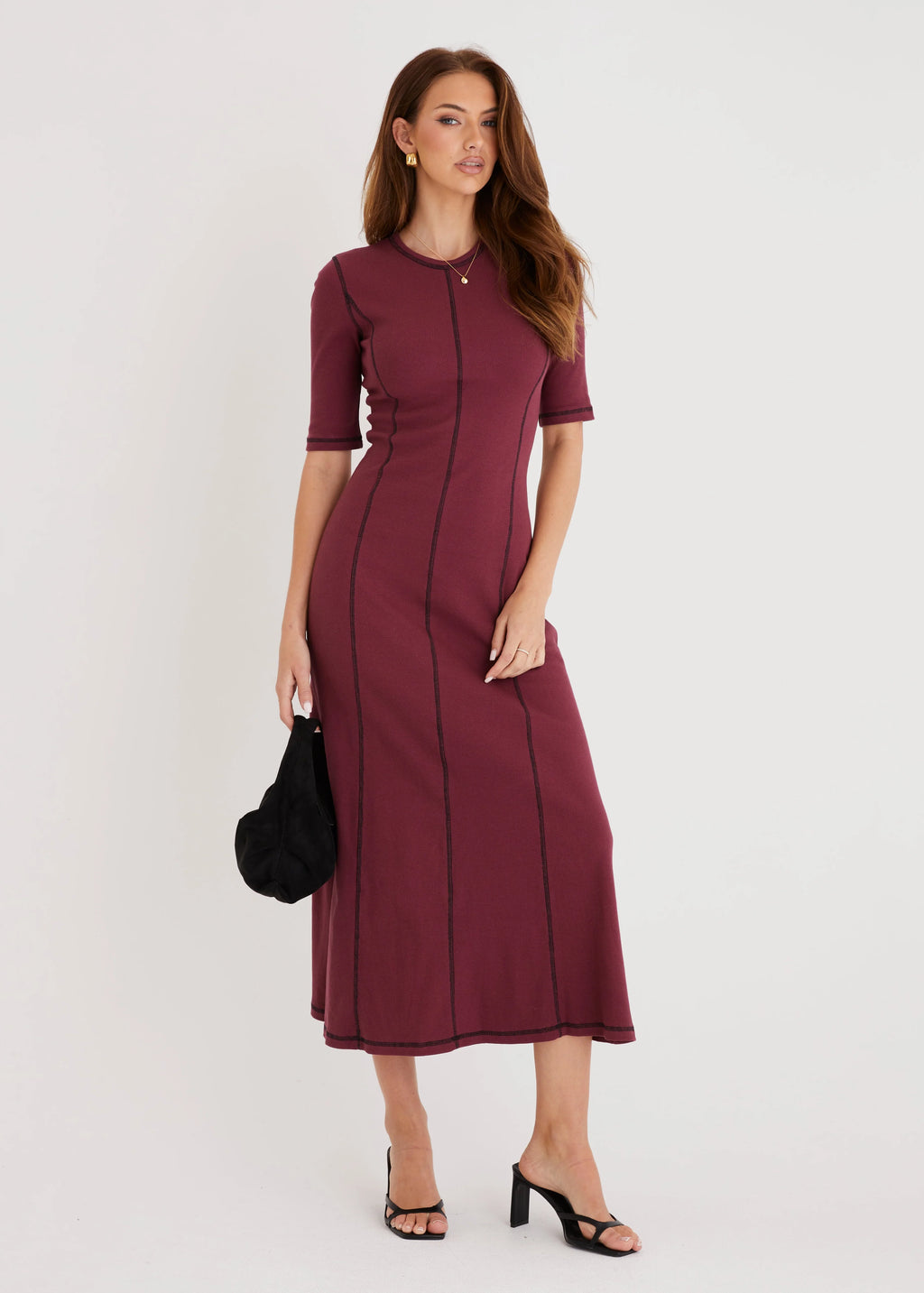 Simba Midi Dress - Burgundy