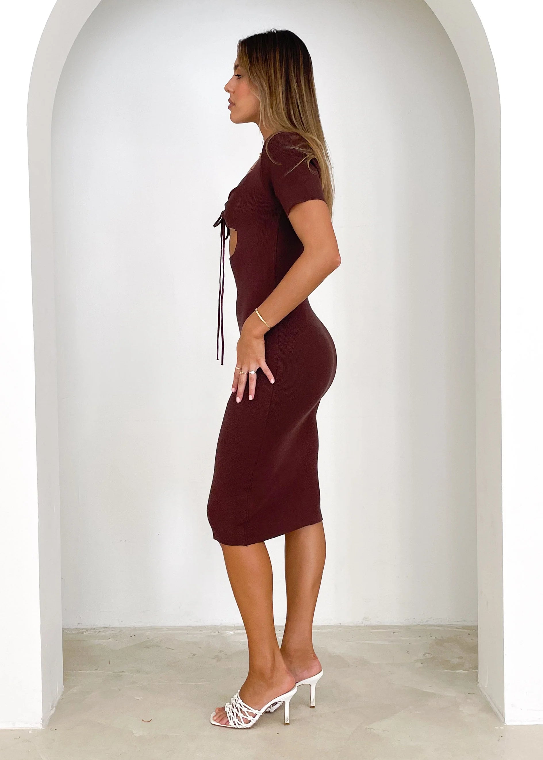 Pheobe Knit Midi Dress - Chocolate