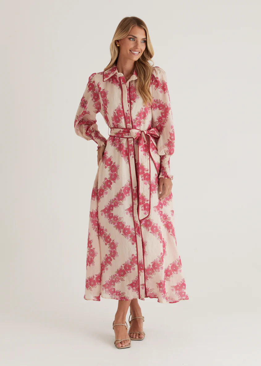 Rosemary Maxi Dress - Magenta Floral