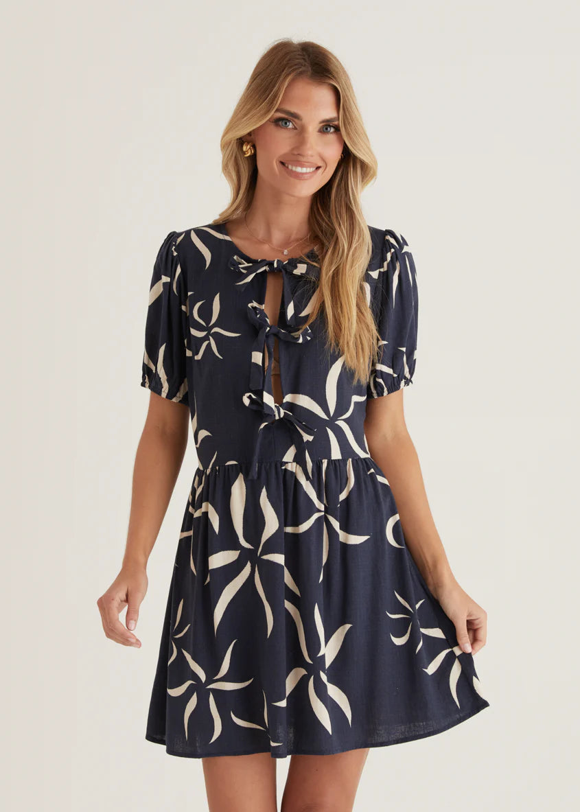Ariel Dress - Navy Ayana