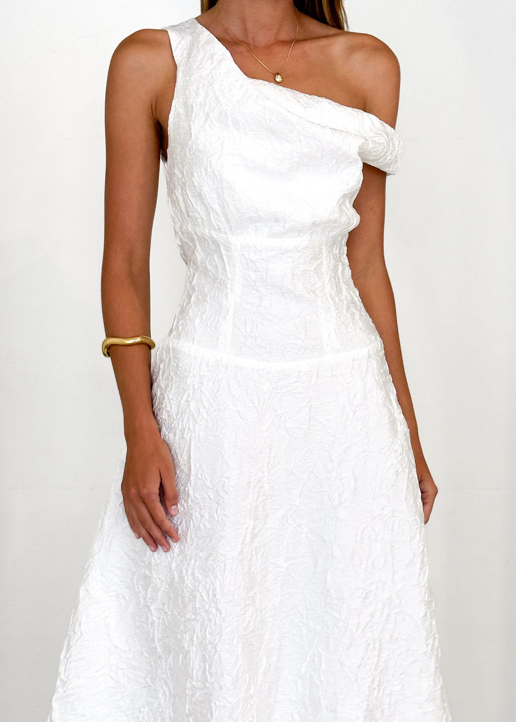 Vida One Shoulder Maxi Dress - Off White