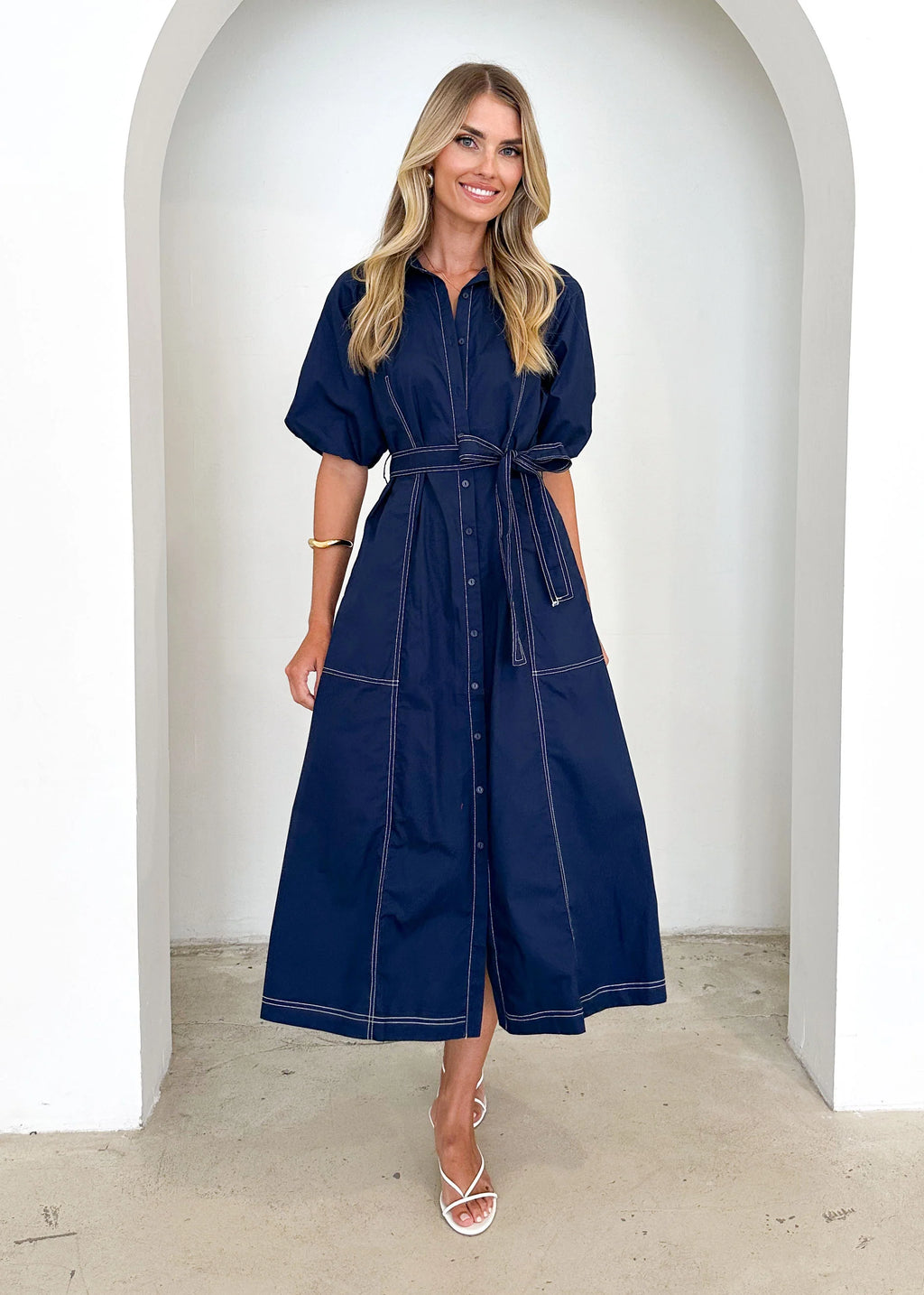 Pintura Midi Dress - Navy