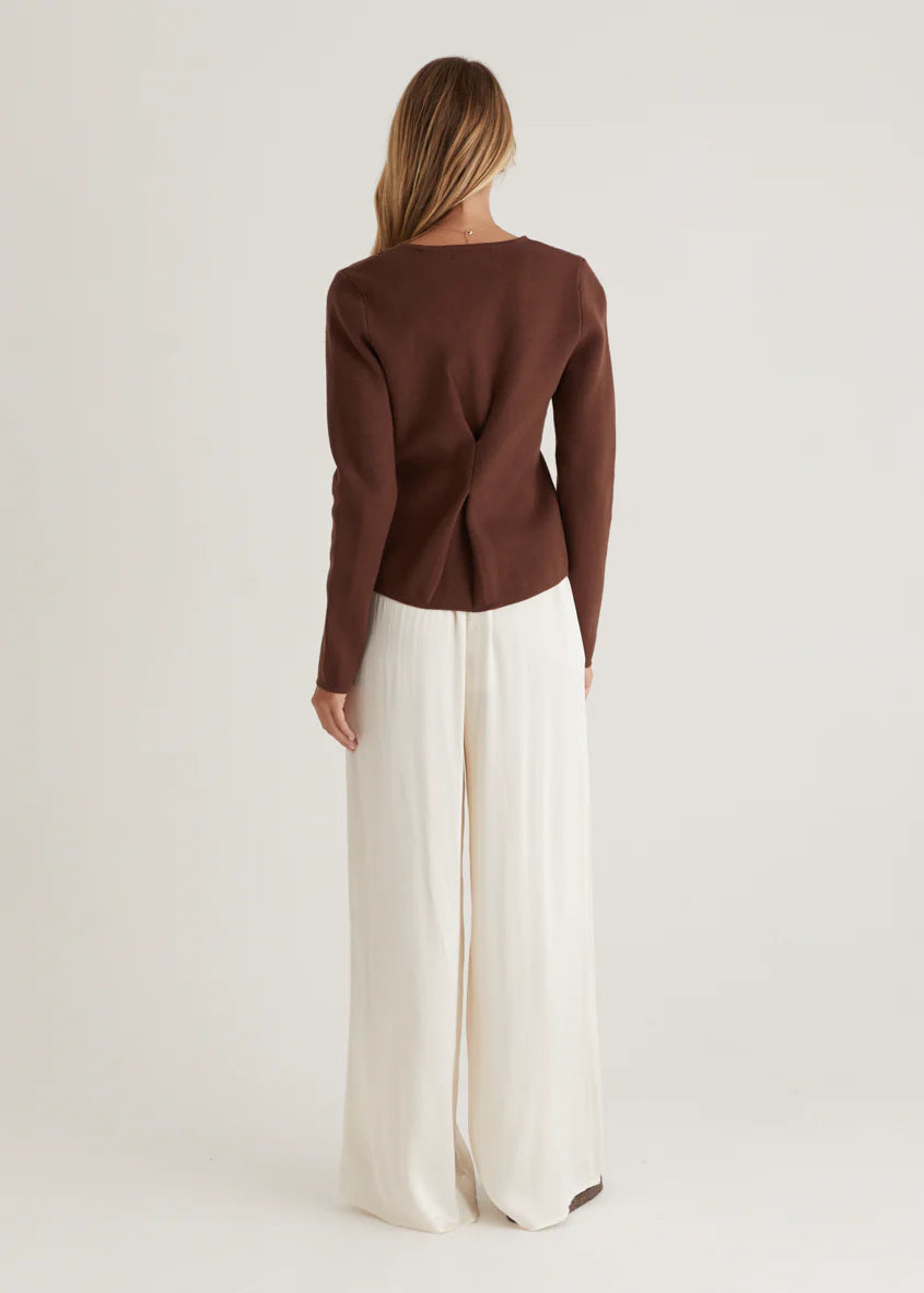 Triton Knit Top - Chocolate