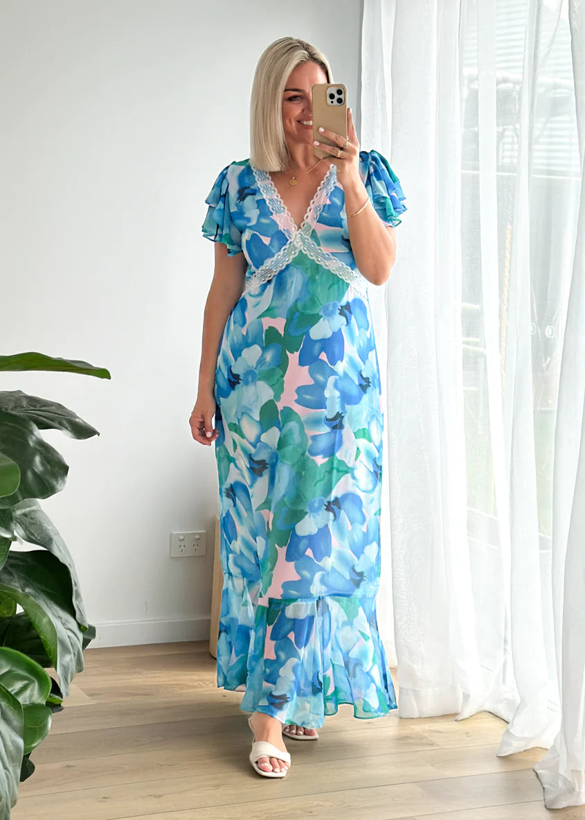 Peyton Maxi Dress - Blue Blooms