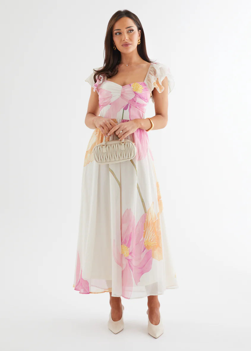 Nahla Maxi Dress - Pink Wildflower