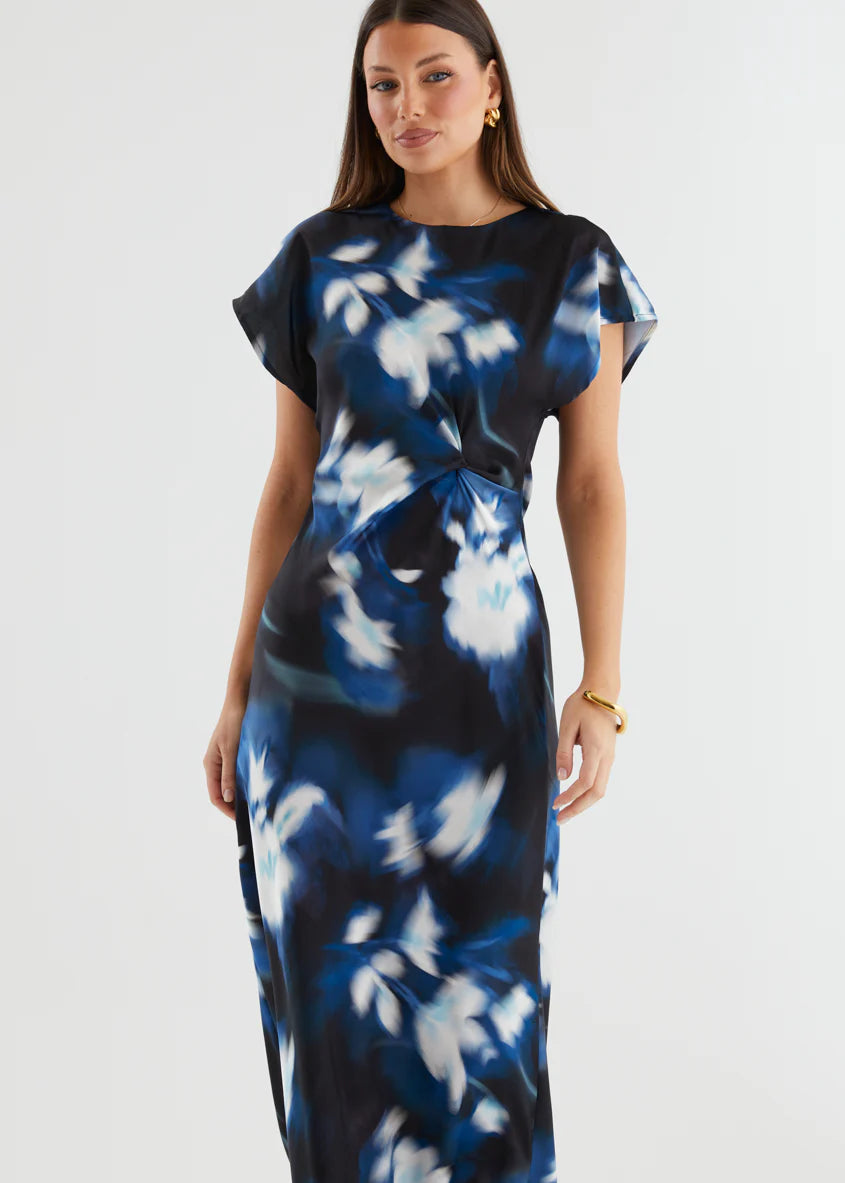 Odesza Maxi Dress - Navy Abstract