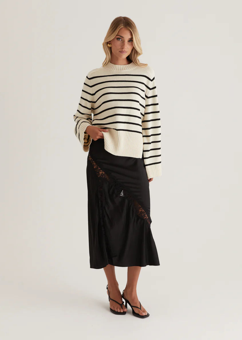 Eva Sweater - Navy Stripe