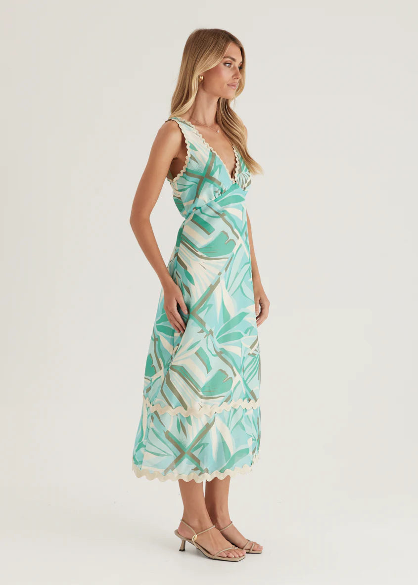 Hurley Midi Dress - Fern Abstract
