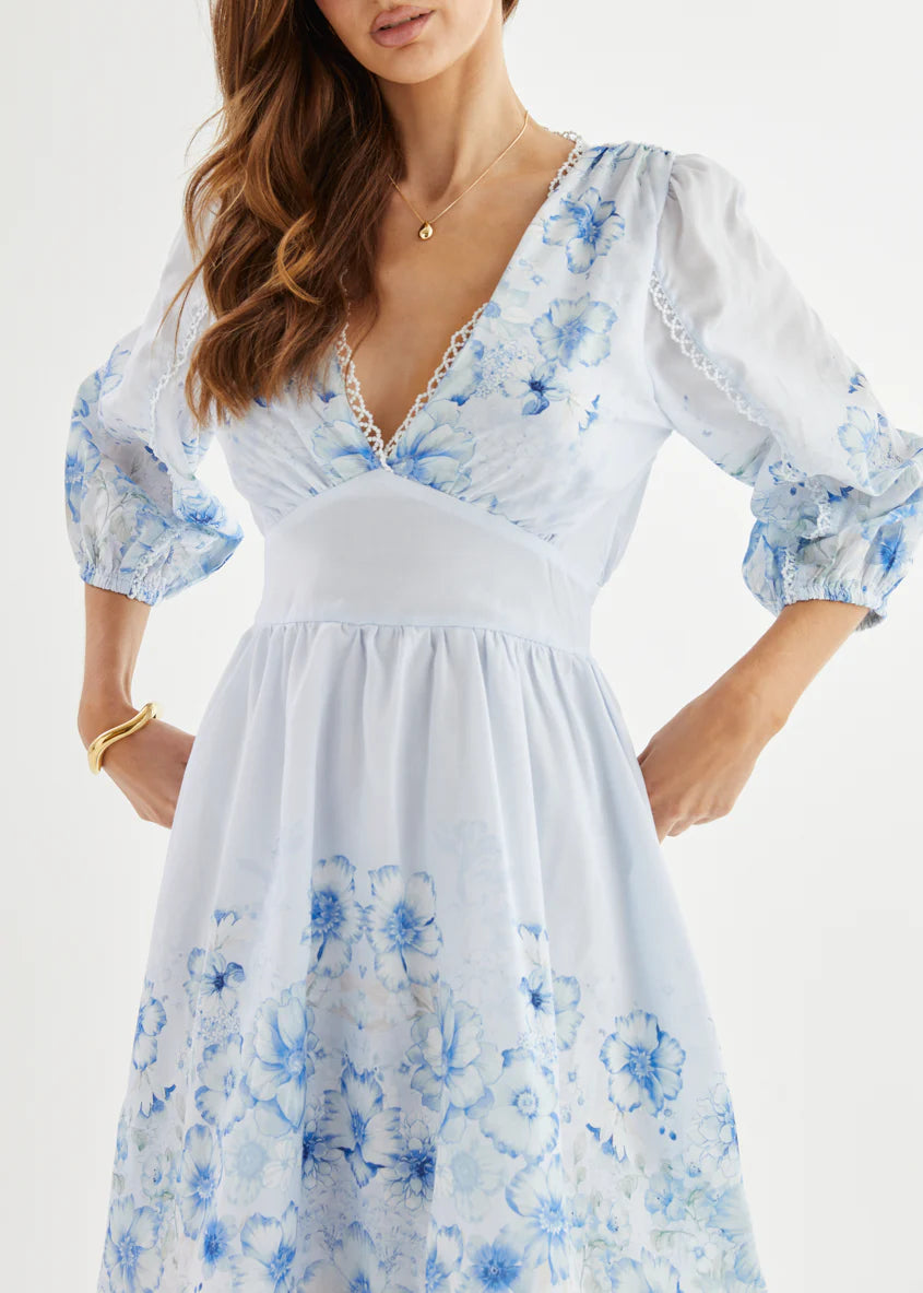 Layla Dress - Blue Flowers
