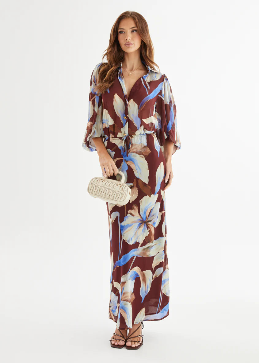 Skyla Maxi Skirt - Burgundy Anya