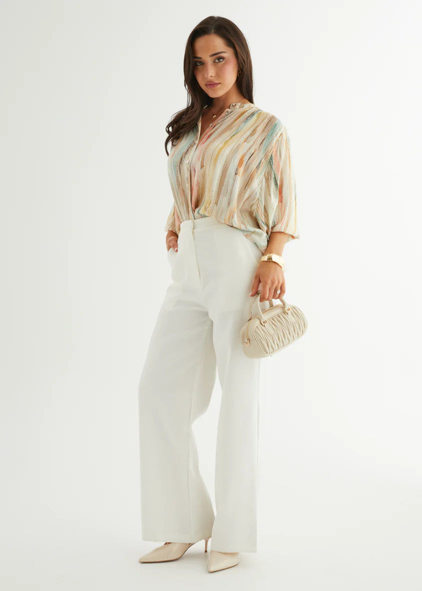 Taya Blouse - Champagne Watercolour