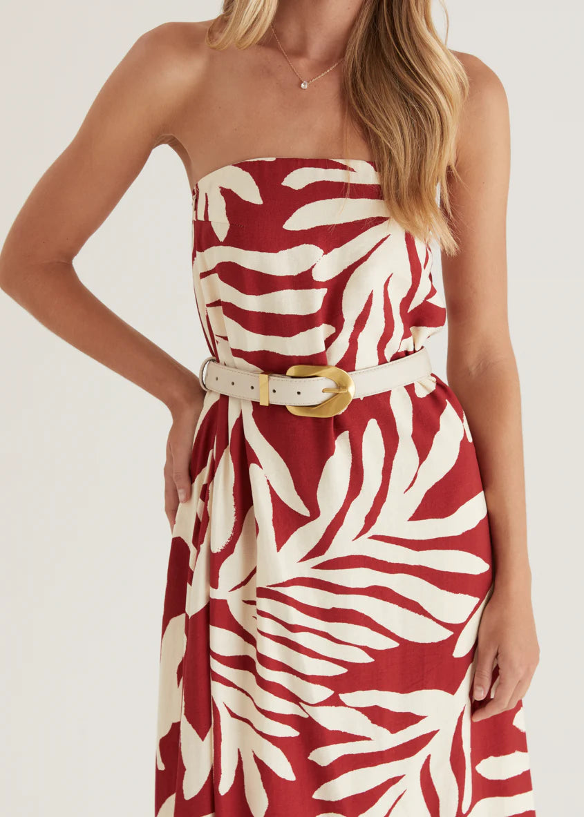 Remora Strapless Maxi Dress - Ruby Leaf