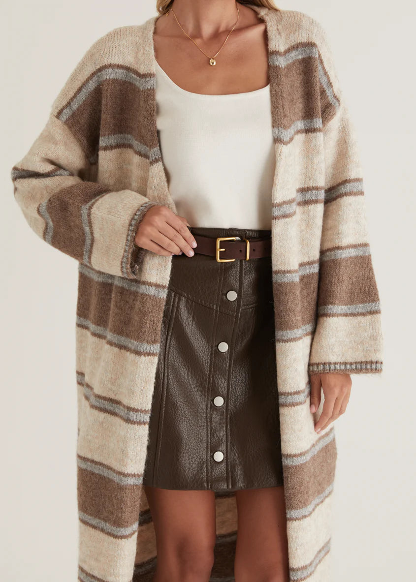 Yourta Cardigan - Brown Stripe