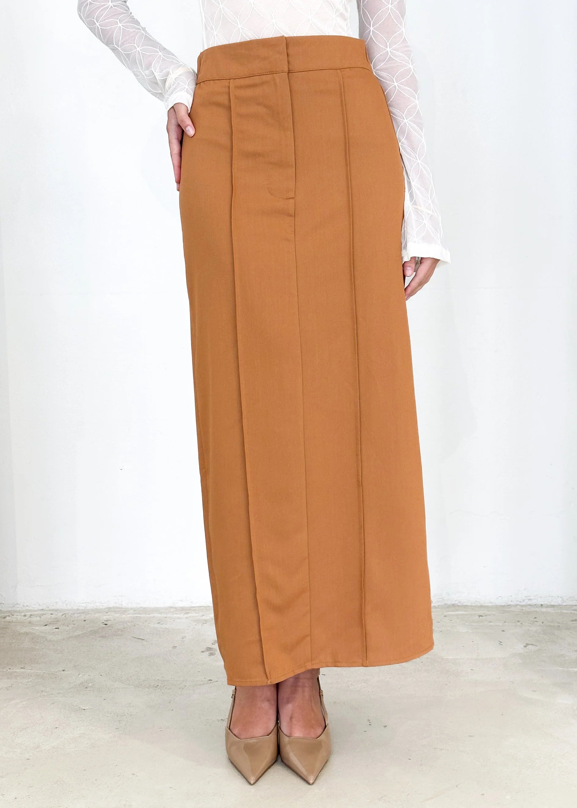 Corina Midi Skirt - Rust