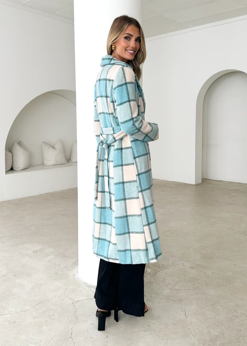 Steffy Coat - Blue Check