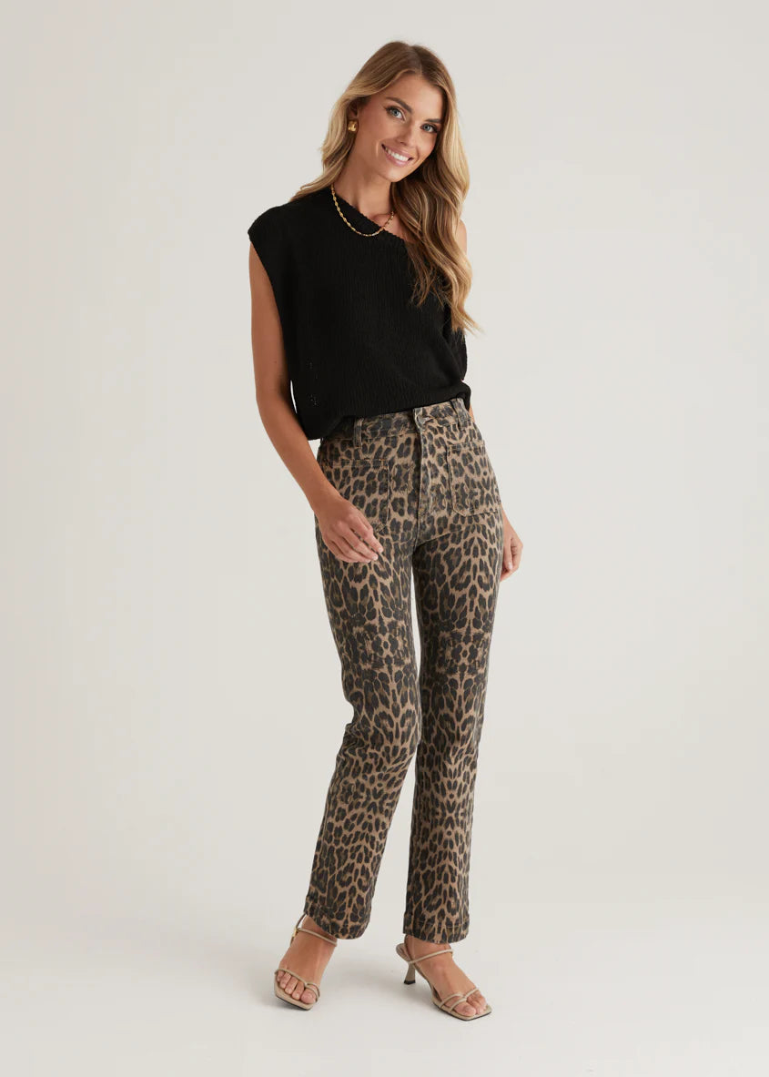 Elkie Stretch Jeans - Leopard
