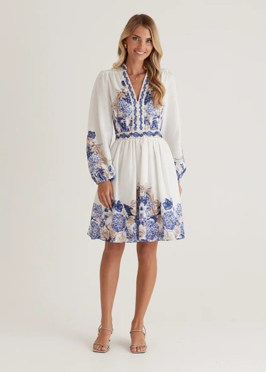 Veracruz Dress - White Hydrangea