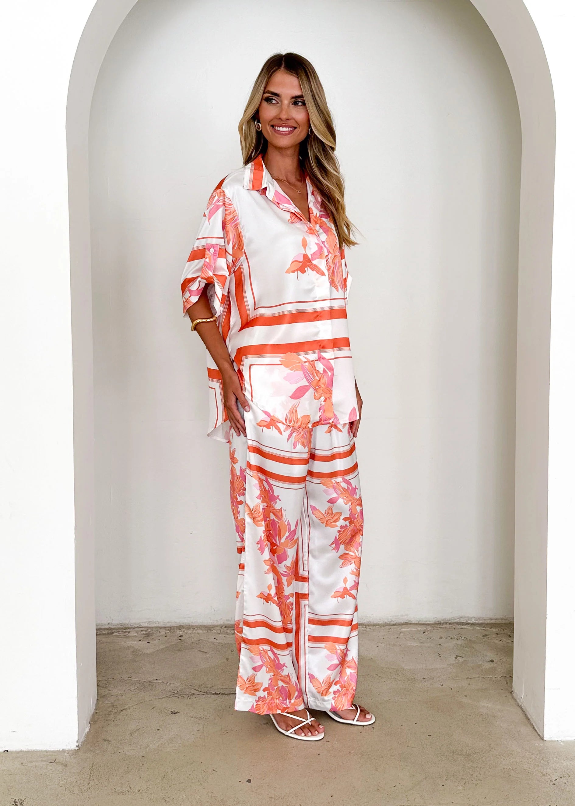 Kaycie Pants - Peach Floral