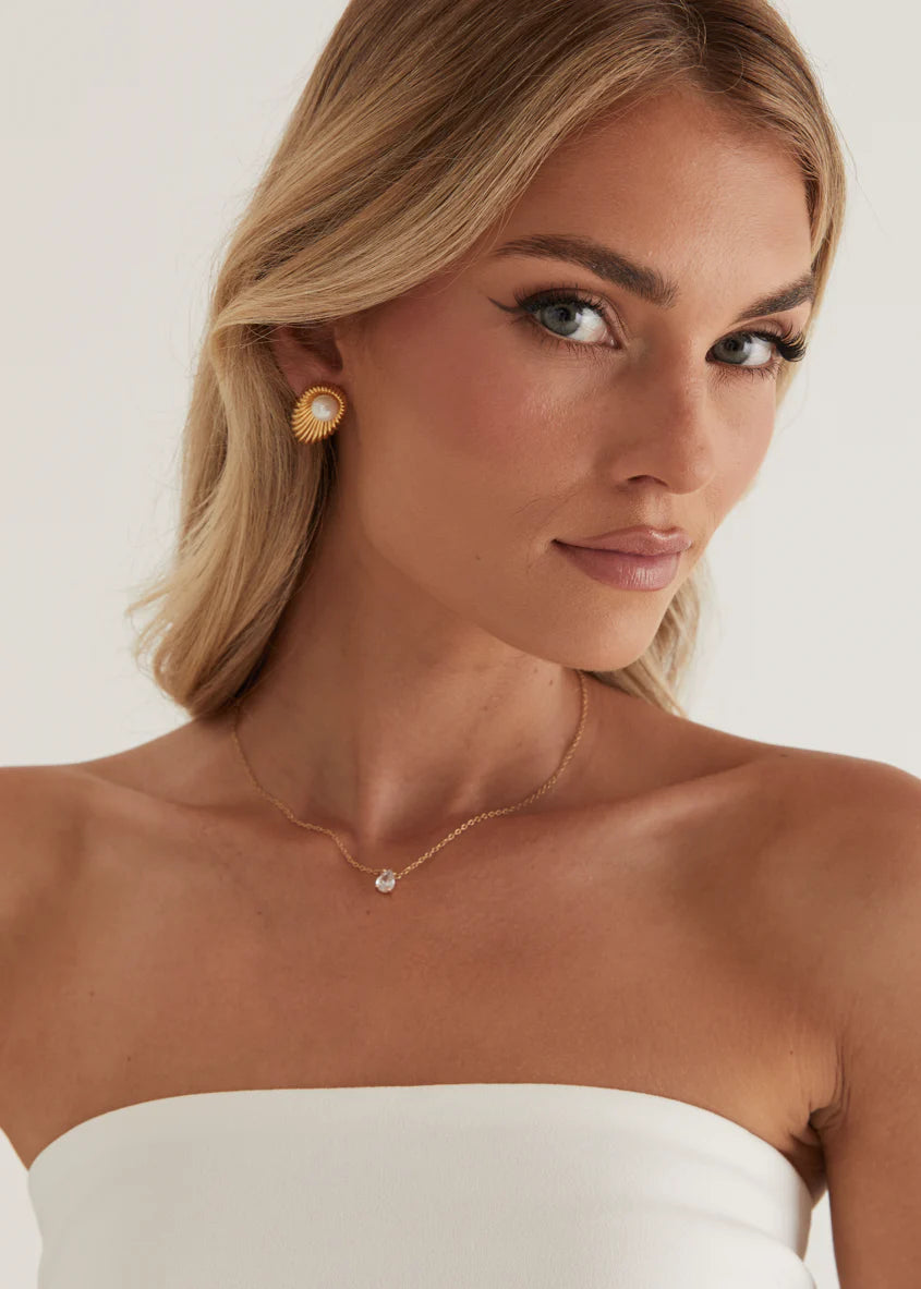 Kailey Pearl Earrings - Gold