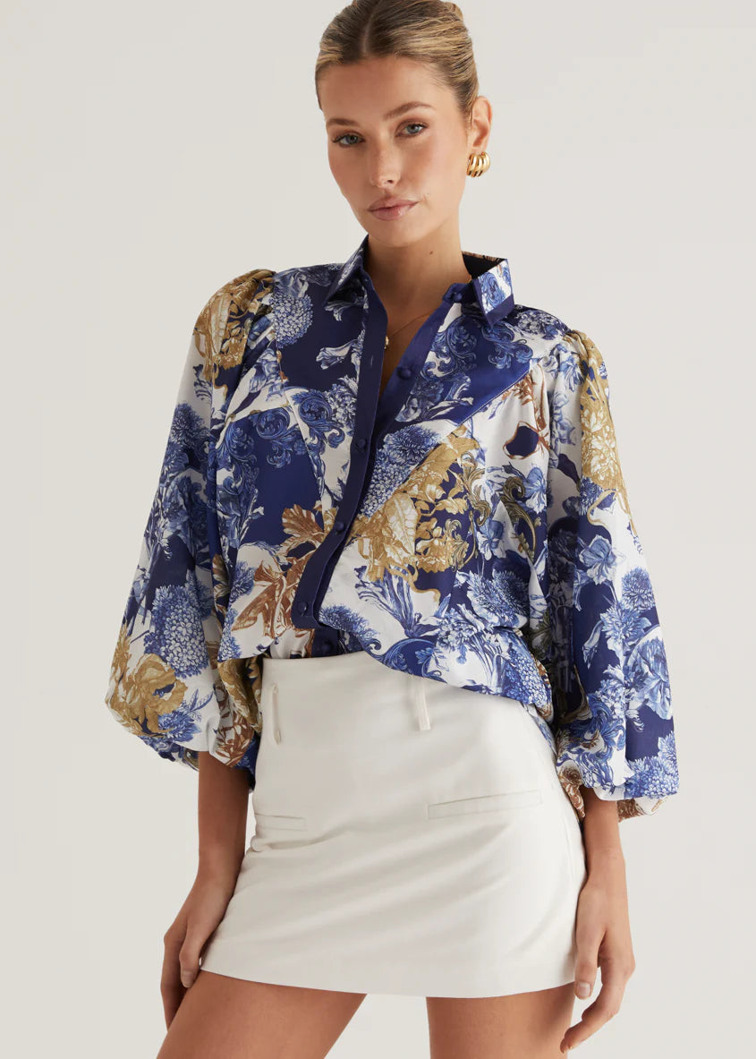 Tethroe Shirt - Navy Chateau