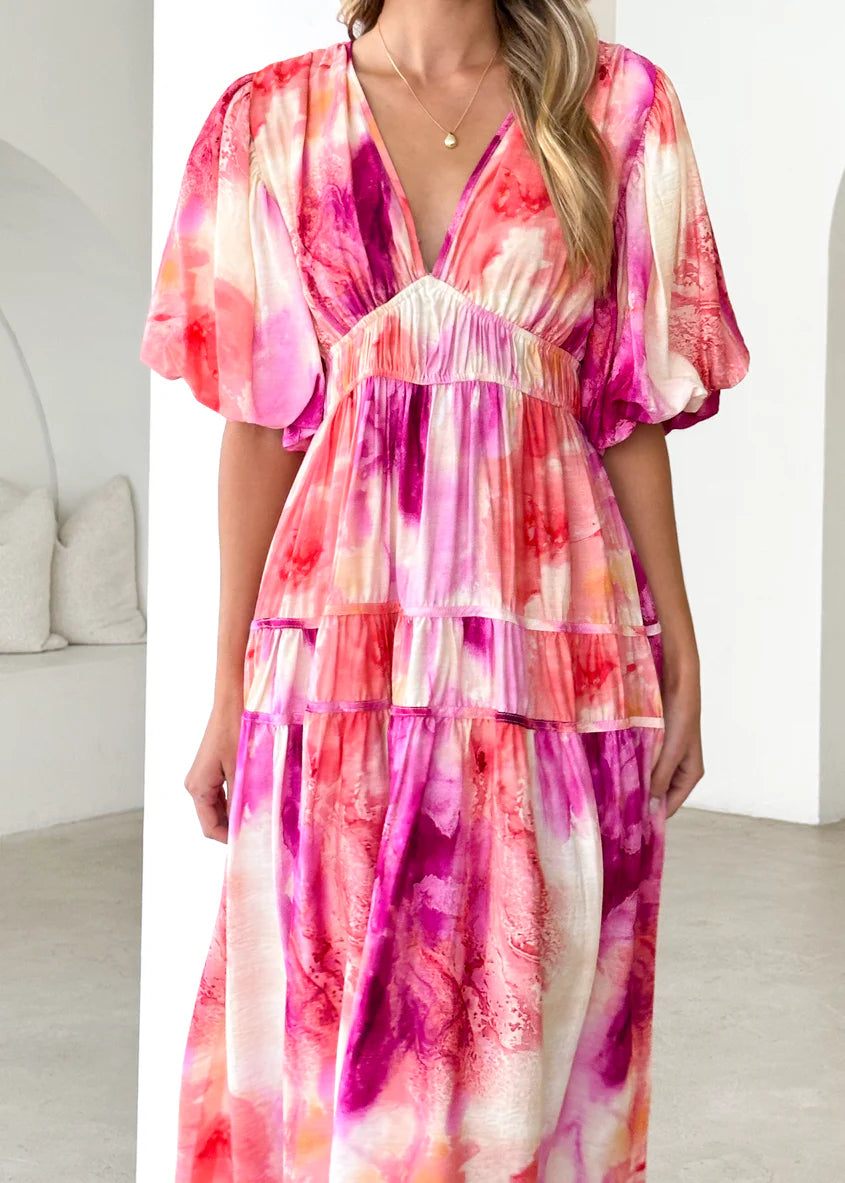 Bedford Maxi Dress - Magenta Splash