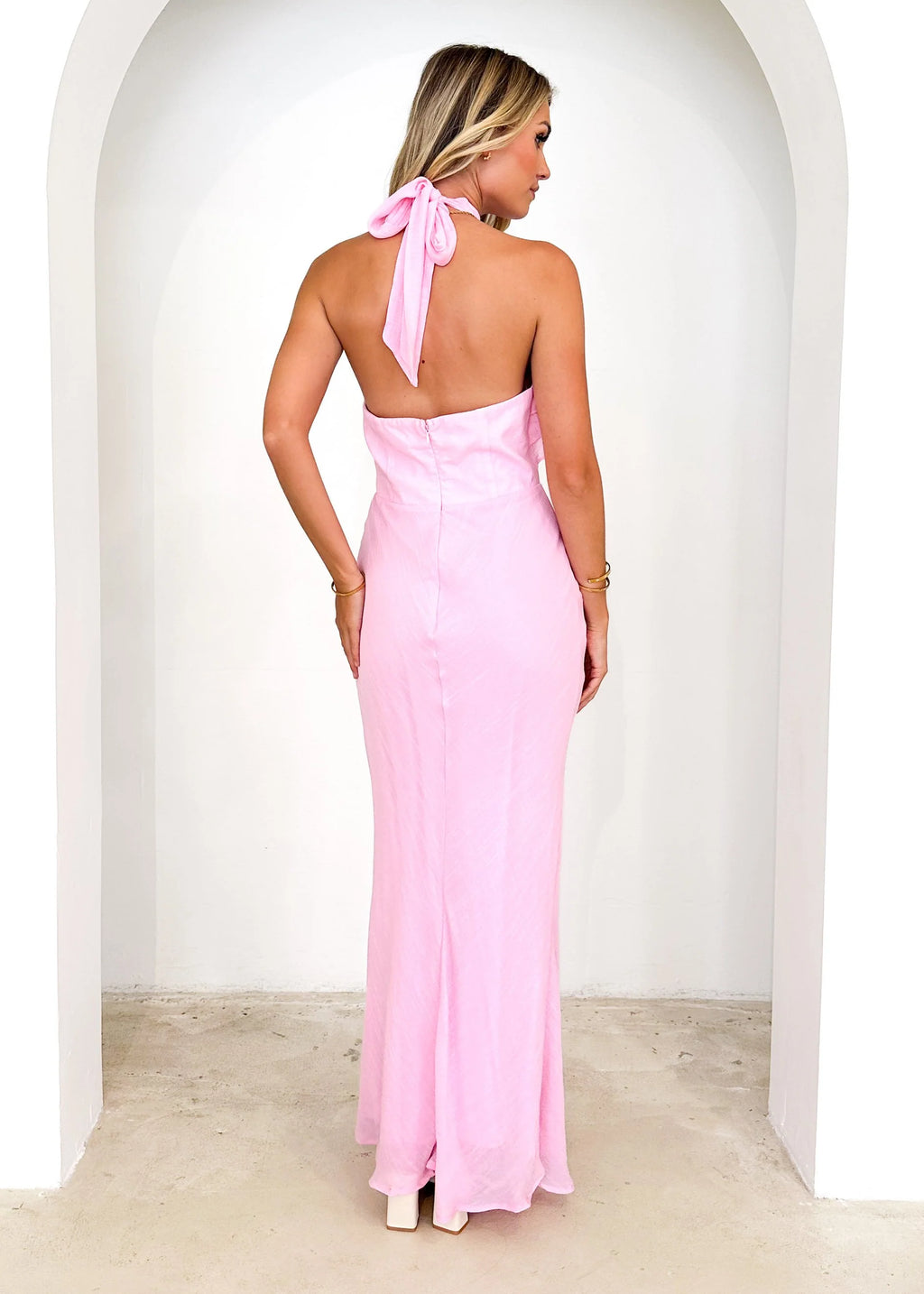 Ezra Halter Maxi Dress - Pink