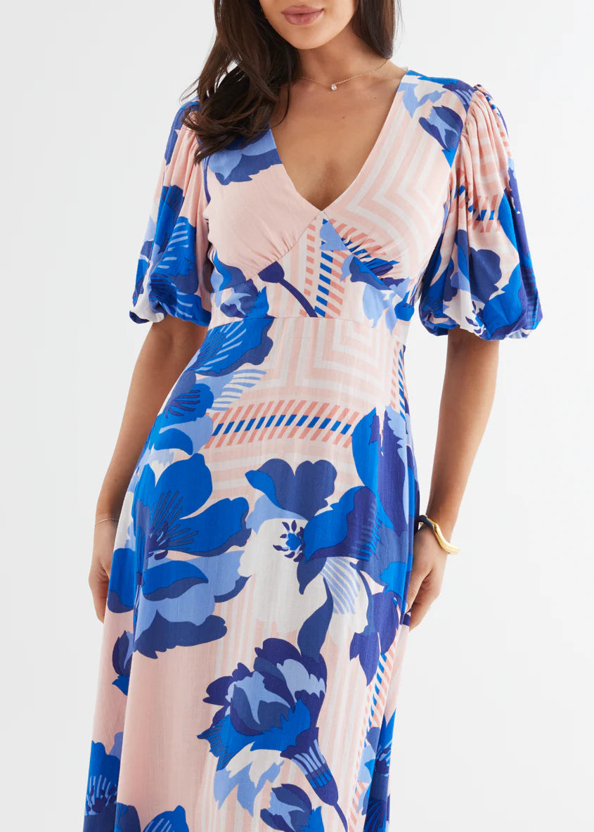 Sybil Maxi Dress - Sapphire Blossom