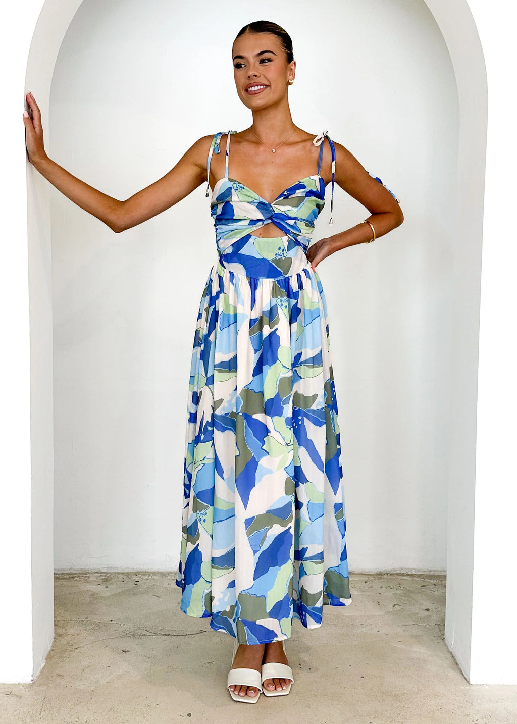 Tibi Maxi Dress - Blue Splash