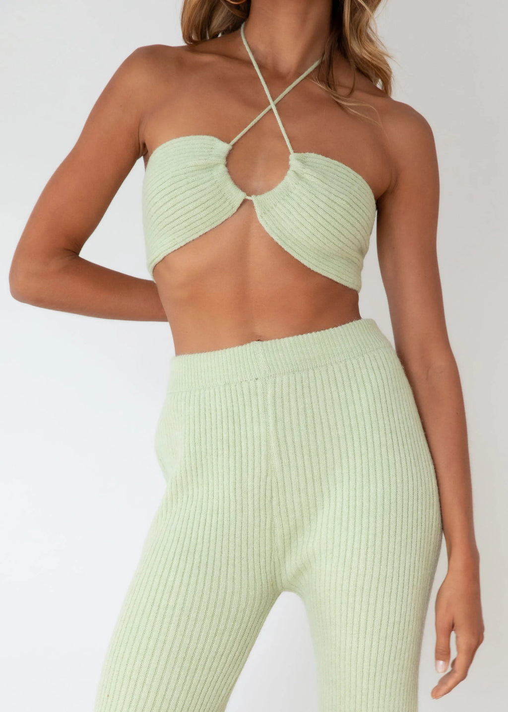 In Tune Knit Halter - Mint