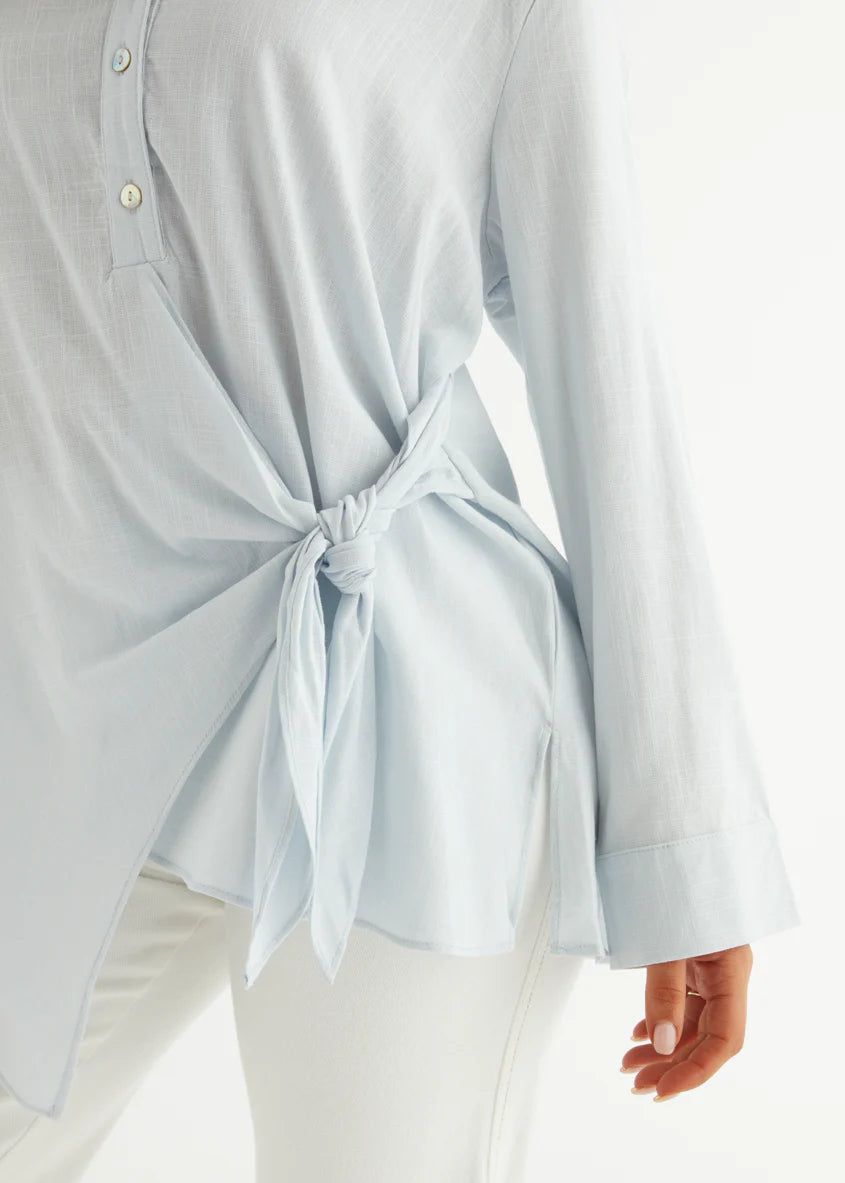 Harper Wrap Shirt - Ice Blue
