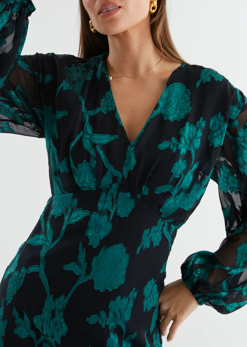 Primavera Maxi Dress - Emerald Floral