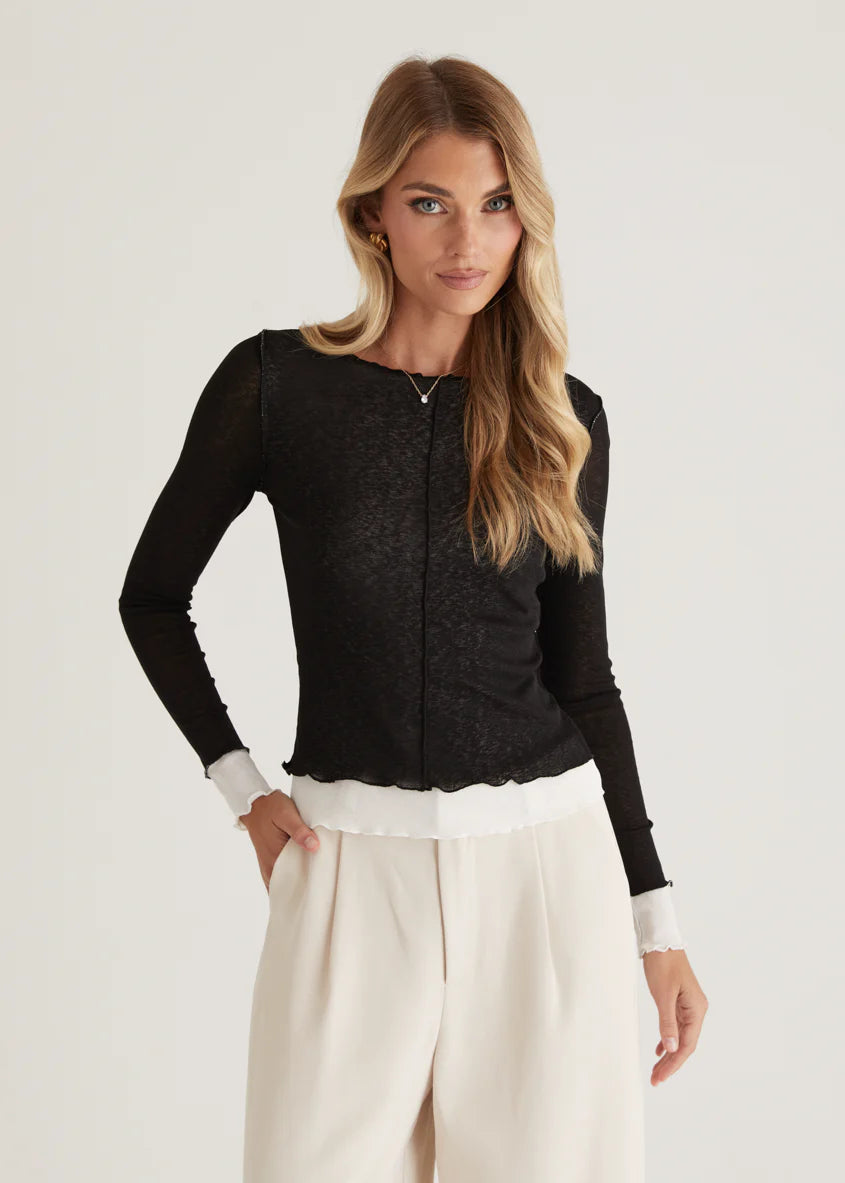 Lia Knit Top - Black