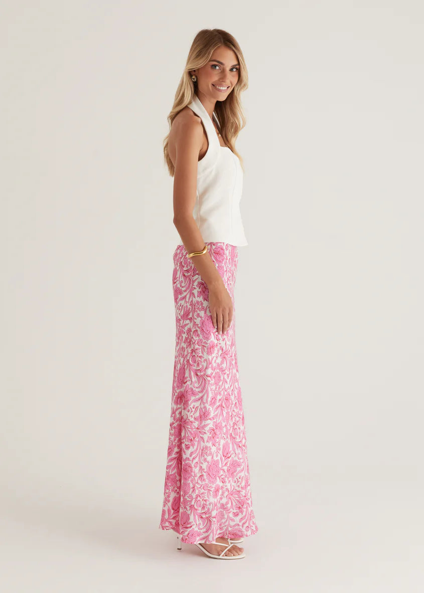 Tammy Maxi Skirt - Pink Floral