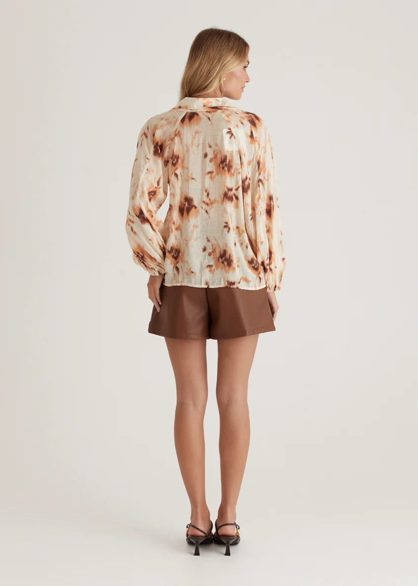 Aleena Blouse - Peach Abstract