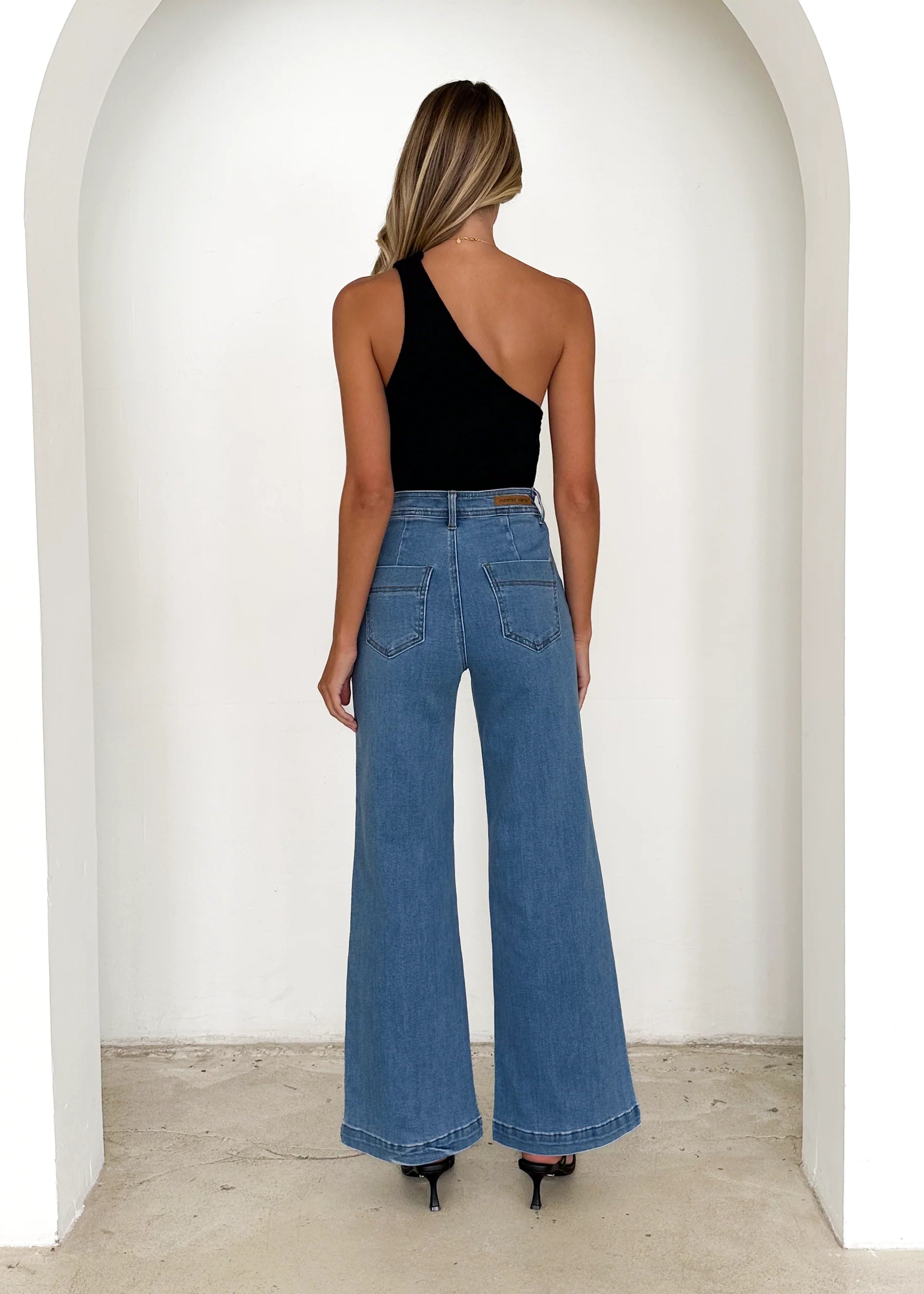 Jess Stretch Wide Leg Jeans - Light Blue