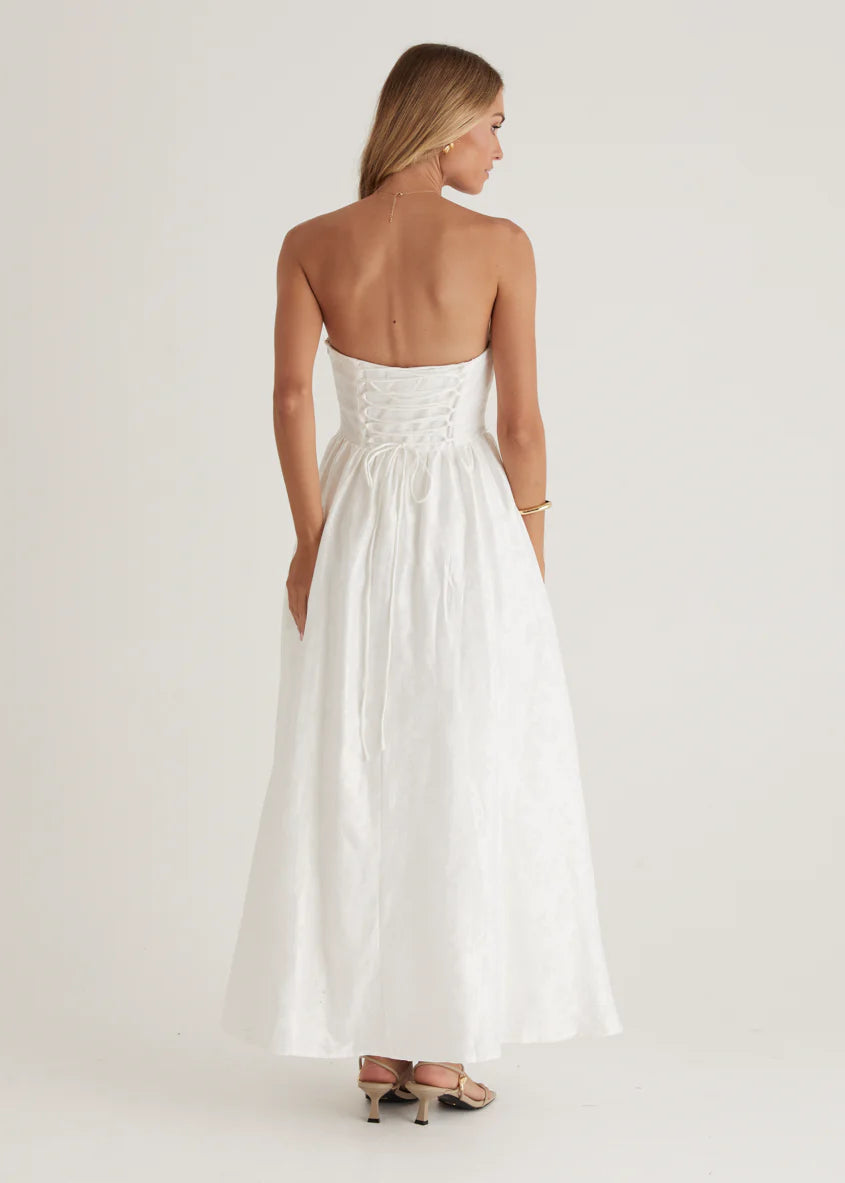 Laneway Strapless Maxi Dress - Off White
