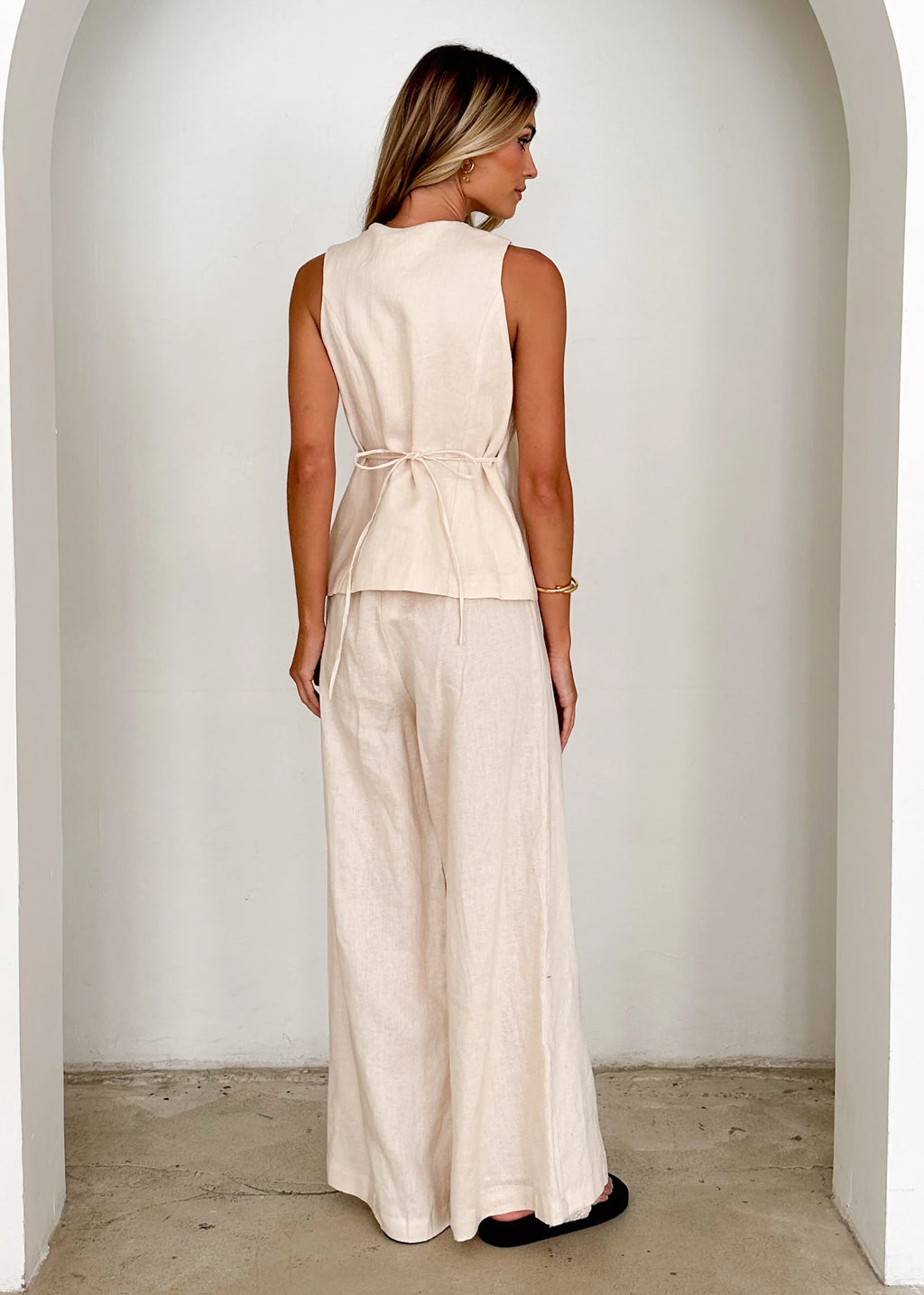 Riva Linen Top - Cream