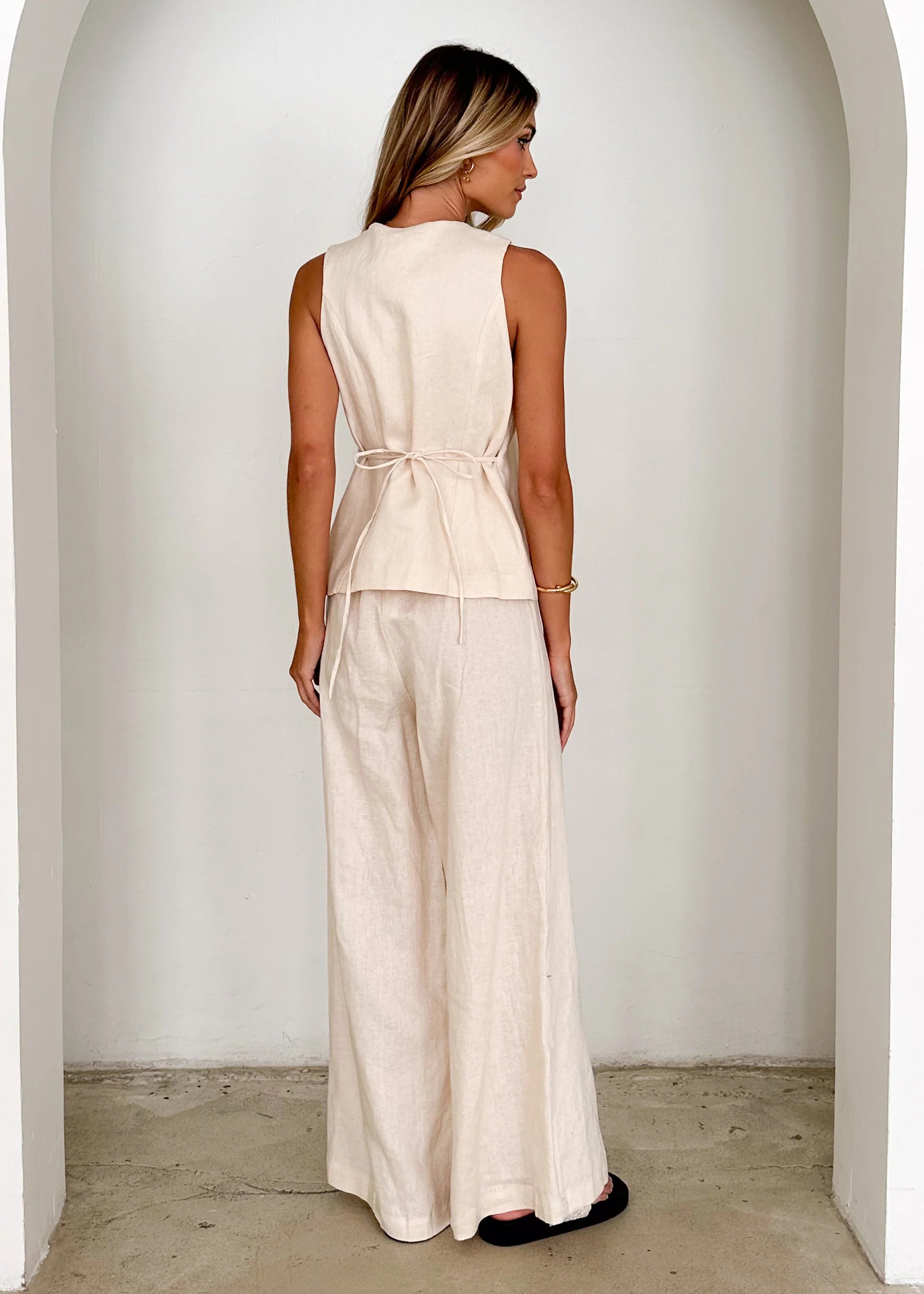 Riva Linen Top - Cream