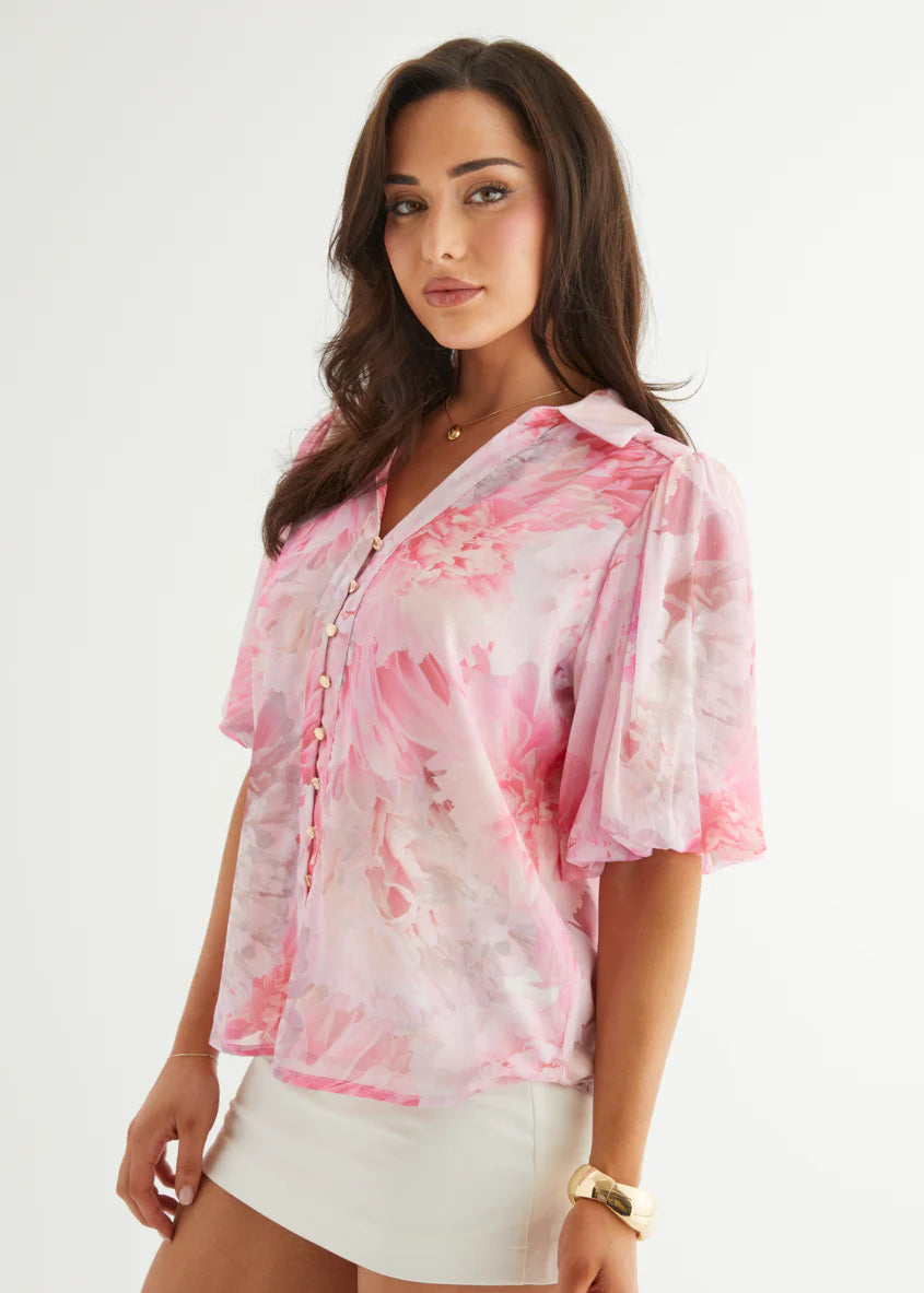 Adalyn Blouse - Pink Floral
