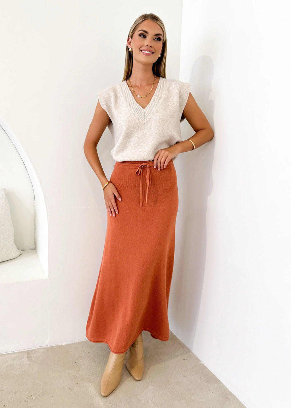 Emerson Knit Maxi Skirt - Cinnamon