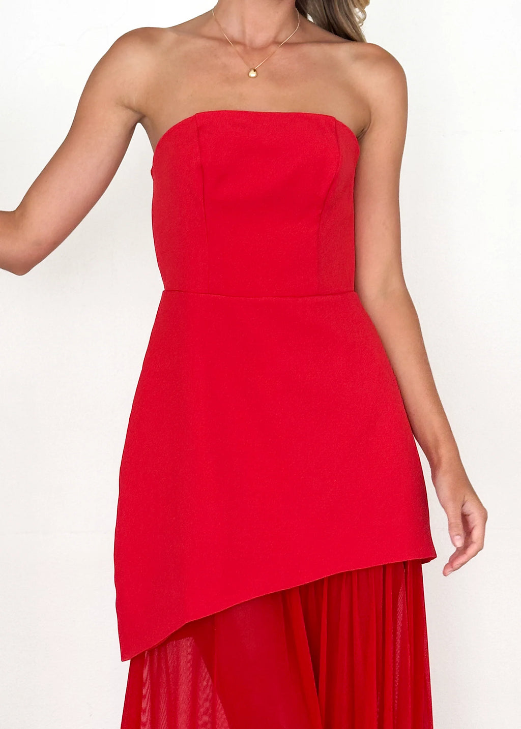 Cabaret Strapless Maxi Dress - Red