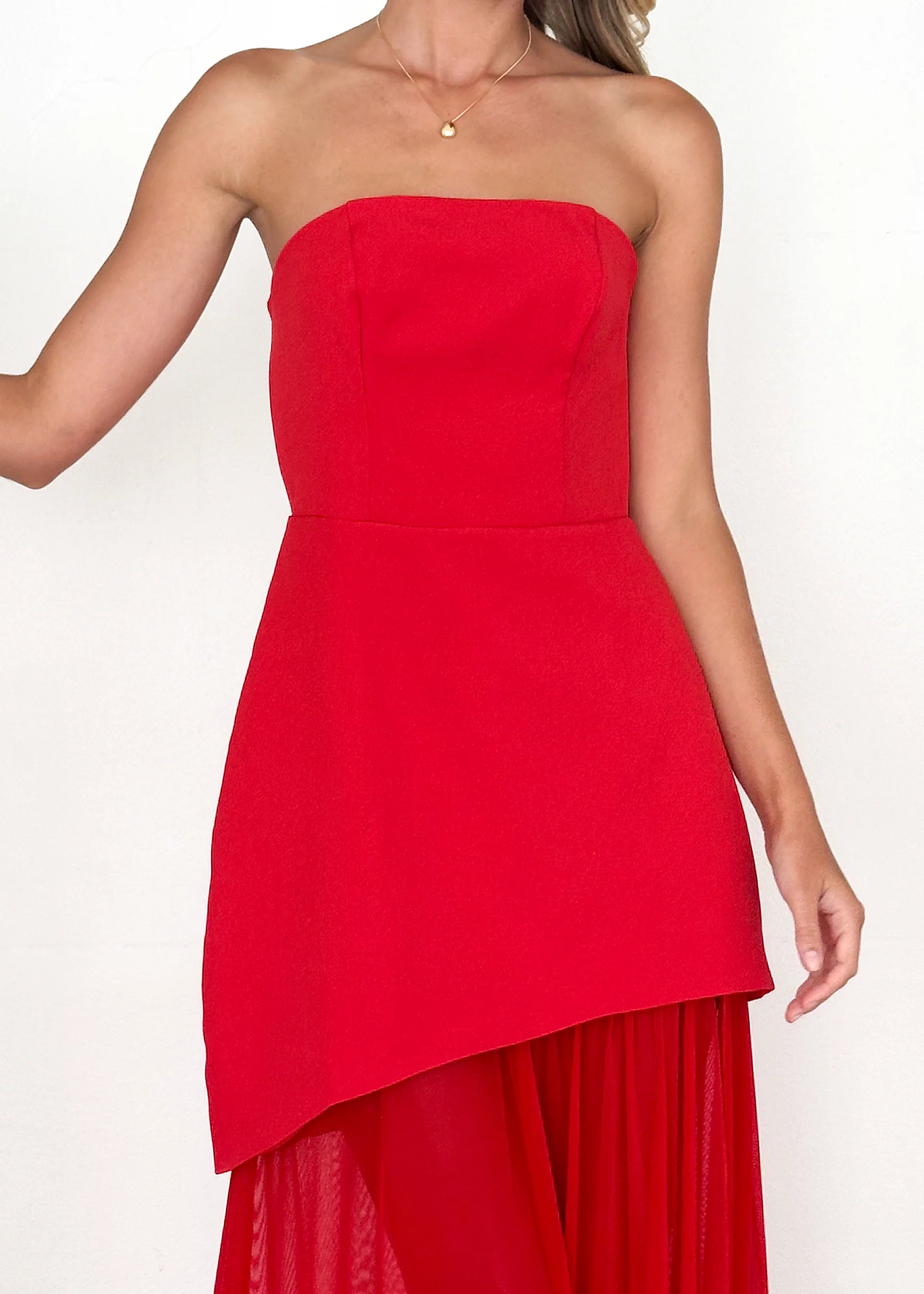 Cabaret Strapless Maxi Dress - Red
