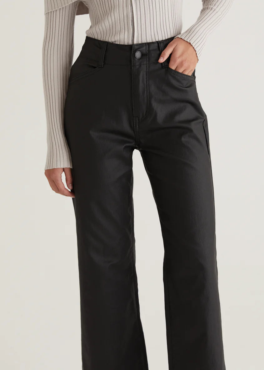 Nika Coated Pants - Black
