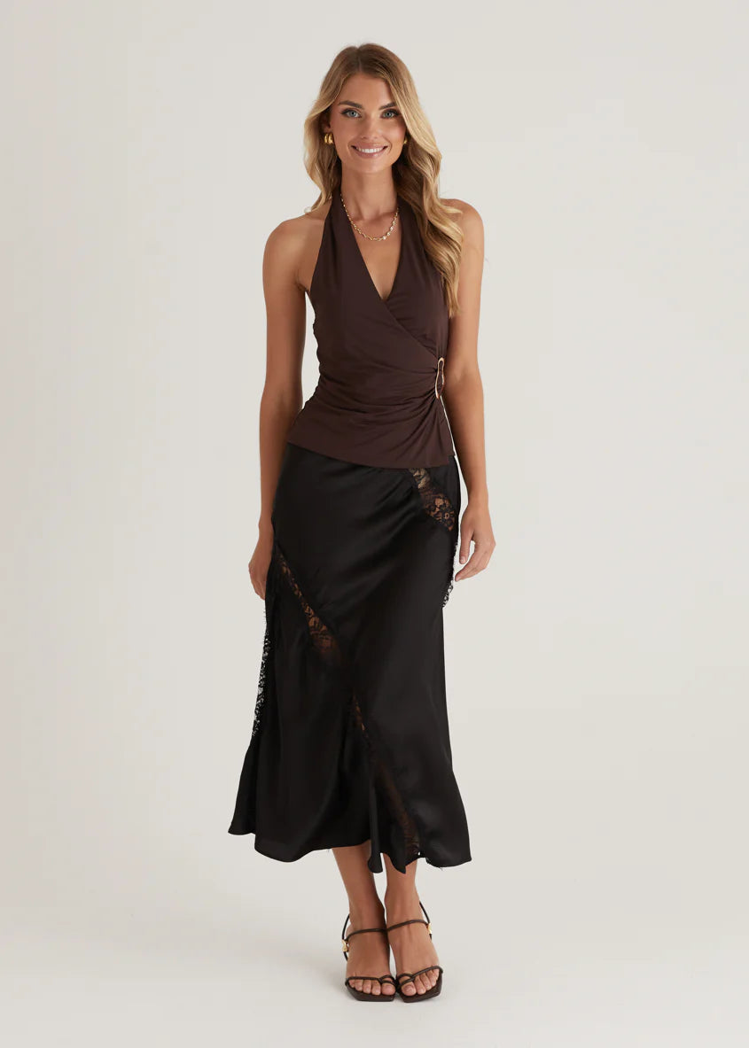 Selena Midi Skirt - Black