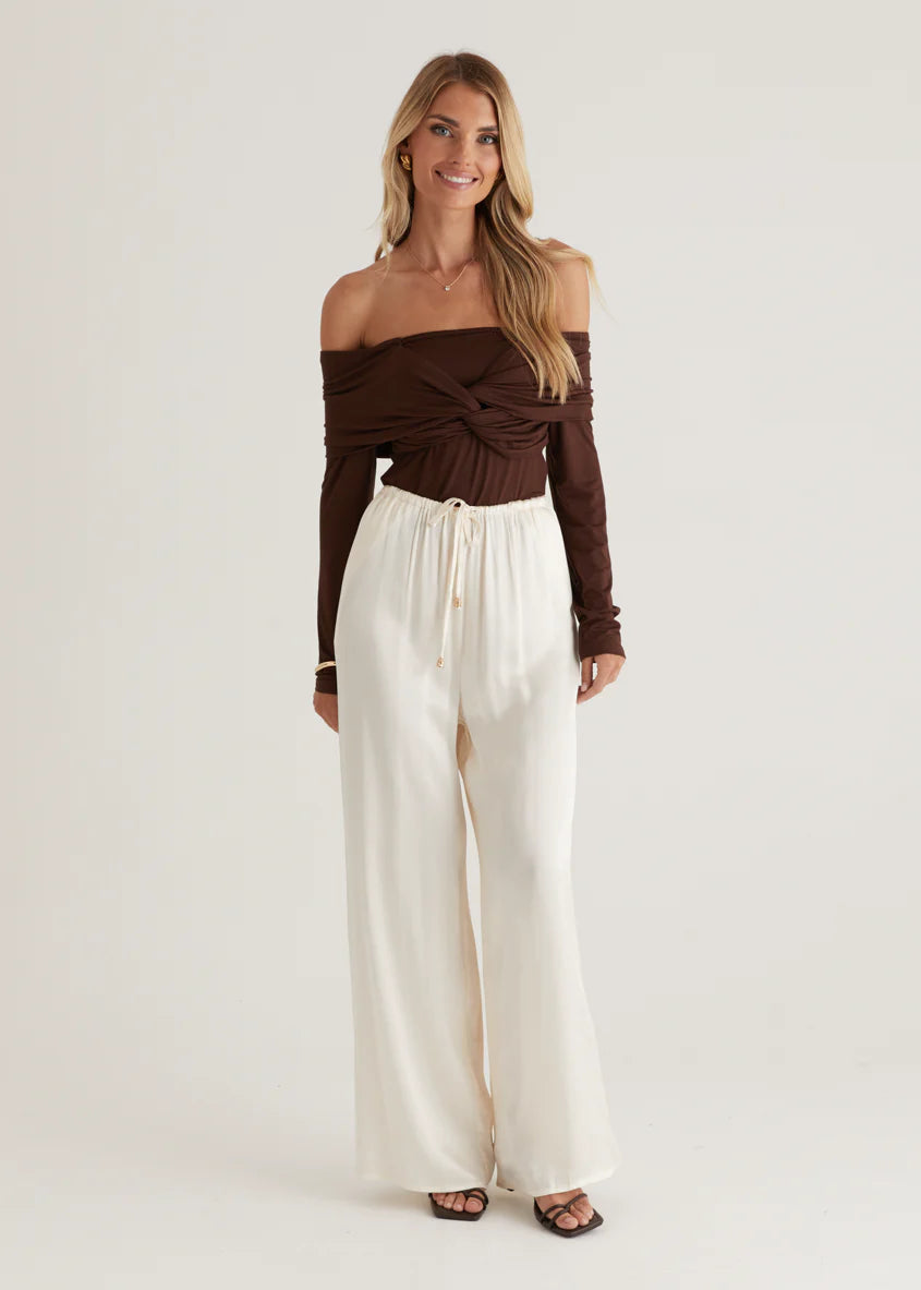 Saira Jersey Top - Chocolate