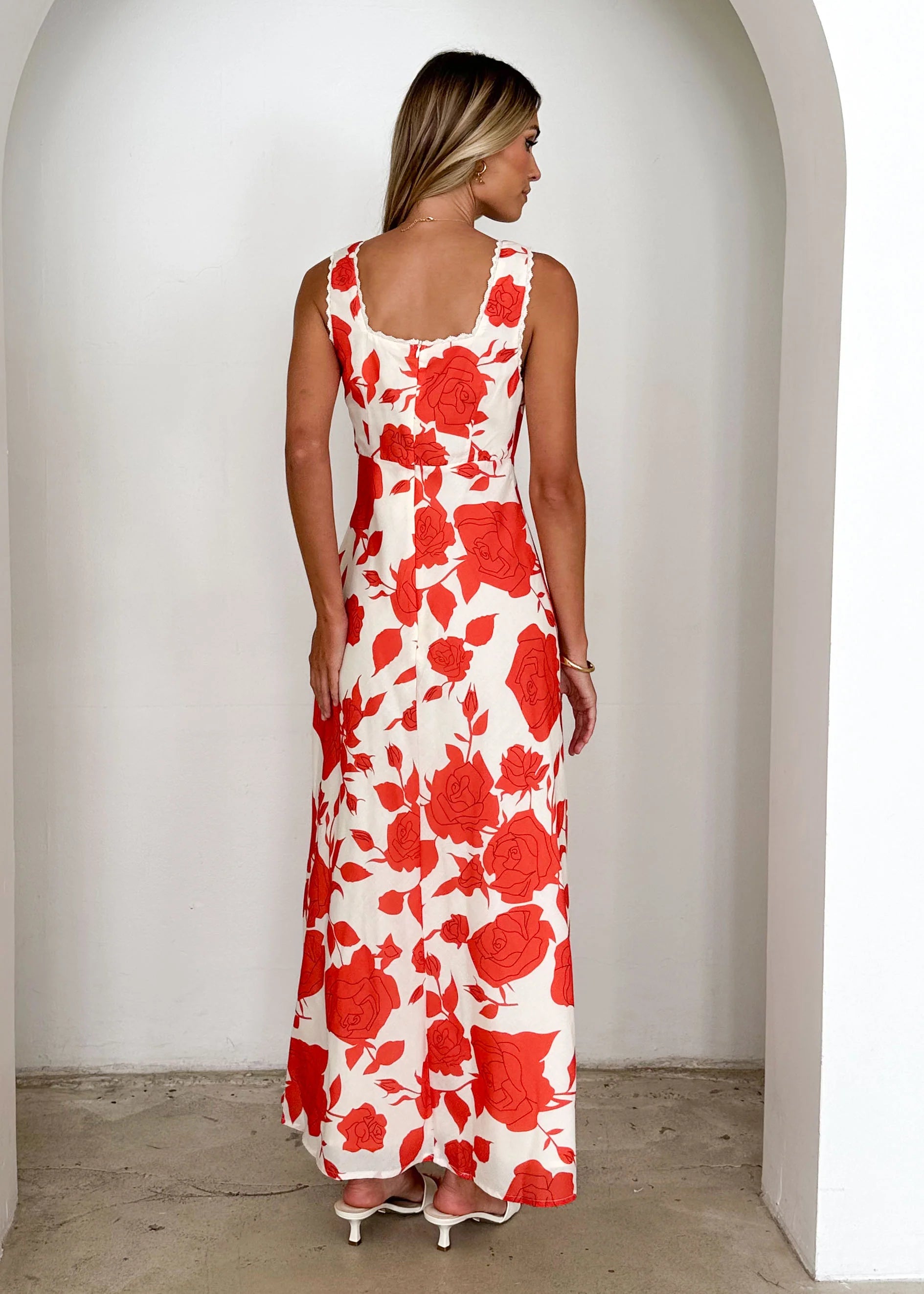 Dominique Maxi Dress - Red Floral