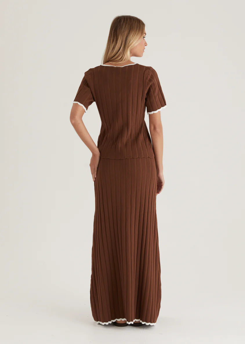 Yulia Knit Top - Chocolate