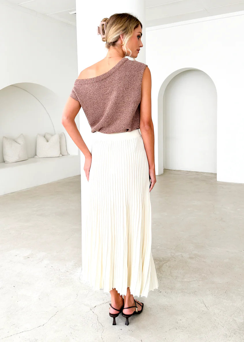 Skylee Knit Maxi Skirt - Cream
