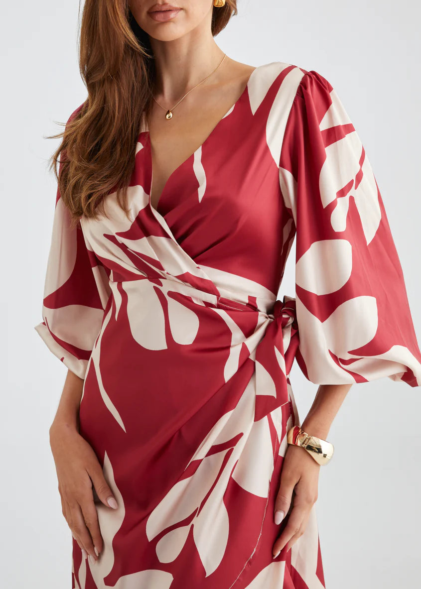 Loqsta Dress - Berry Leaf